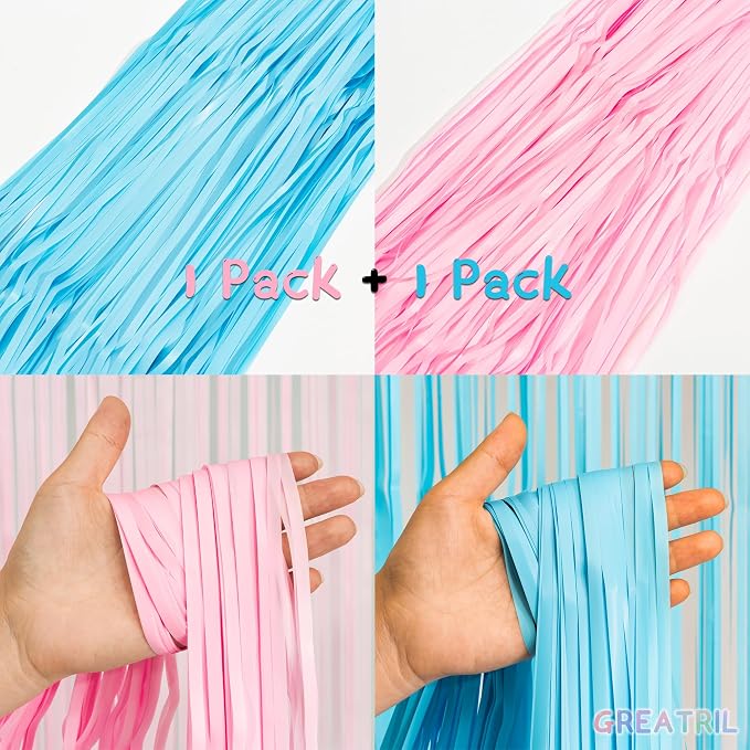 Pink and Blue Party Photo Backdrop - Image 4