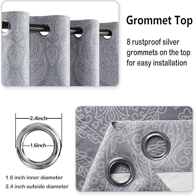 DWCN Extra Wide Ombre Blackout Curtains - Image 6