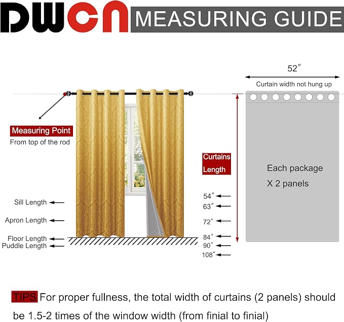 DWCN 100% Blackout Curtains for Bedroom 84 Inch - Image 6