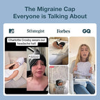MyHalos® Migraine Relief Cap, 30% Thicker, 2X More Cooling Gel, Stays Colder for Longer, Ice Hat, Ice Pack Head Wrap, Cold Headaches & Migraine Mask - Hangover, Tension Headache Relief Cap (Black)