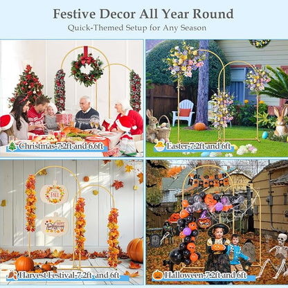 7.2FT 6FT Wedding Arch Backdrop Stand - Image 7
