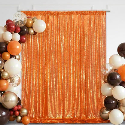 Eternal Beauty Orange 3mm Sequin Backdrop 6x8 Ft - Image 7