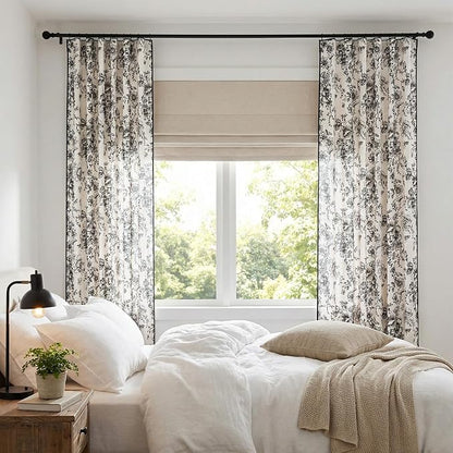 jinchan Floral Linen Curtains - Image 4