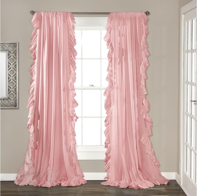Lush Decor Reyna Ruffle Window Curtain Panel Set, Living room, or Dining Room by LushDecor
