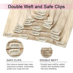 Pro2.0 Clip in Hair Extensions Real Human Hair 20inch 7pcs Color #60 Platinum Blonde Remy Real Human Hair Extensions Clip ins 120g Thick Seamless Double Weft for Women（#60-20inch）
