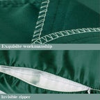 NTBAY Zippered Satin Pillow Cases for Hair and Skin, Luxury Queen Hidden Zipper Pillowcases Set of 2, 20x30 Inches, Dark Green