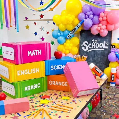 Geyoga 6 Pcs Back to School Decorative Boxes Set 15.8 x 9.8 x 3.9'' Large Book - Image 2