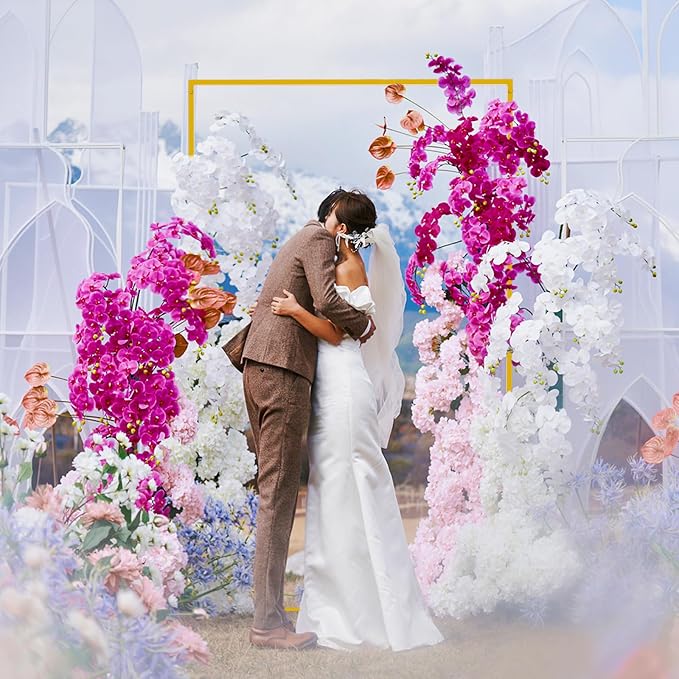 Asee'm 6.6FTx4FT Gold Wedding Arch Backdrop Stand Square Metal | Rectangular - Image 4