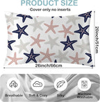Satin Pillowcase 1 Pack-Sea Starfish Modern Silky Pillow Cover for Hair and Skin,Standard Size 20x26 Inch Soft Cooling Printed Pillow Cases with Hidden Zipper,Gifts for Women Men