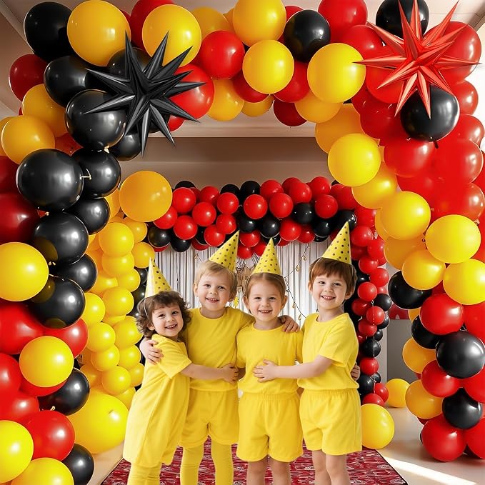 Red Black Yellow Balloon Arch Kit - Image 3