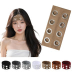 papasgix Grommet Headband for Women, Y2K Elastic Headband Wide Black Hair Band with Holes Metal Rock Style 2000s Hair Accessories (1, Camel)