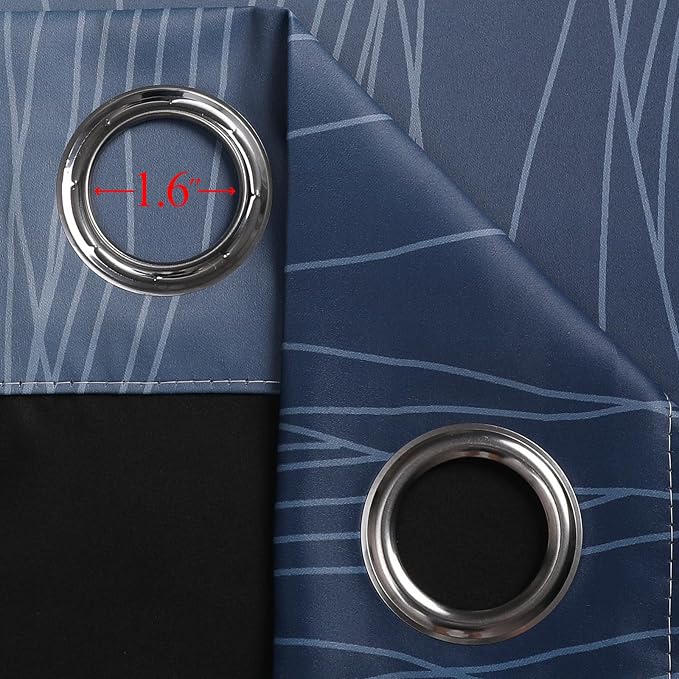 Black and Navy Blue Gradient Blackout Curtains - Image 7