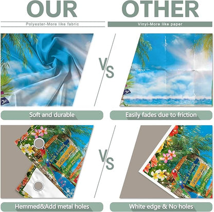 7x5ft Summer Hawaiian Beach Photography Tropical Luau Backdrop | Flower Palm - Image 6