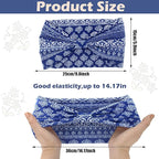 Yeshan Wide Bandana headbands for Women Boho Bandeau Headband Knot Hair Scarf Bands Stretch Floral Printed Non Slip Head bands Elastic Turban Head Wraps Thick African Headband,Pack of 6