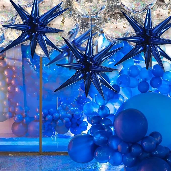 TONIFUL 4 Pcs Star Balloons Navy Blue Foil Explosion Party Decoration | Large - Image 5