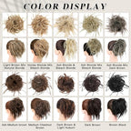 HMD Tousled Updo Messy Bun Hair Piece Hair Extension Ponytail With Elastic Rubber Band Updo Extensions Hairpiece Synthetic Hair Extensions Scrunchies Ponytail Hairpieces for Women
