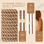 Hair Ties No Damage - 10PCS Ponytail Holders - Elastic Hair Ties for Thick Hair - Braided Hair Bands for Women Girls's Hair - Khaki