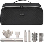 Leudes Hair Tools Travel Bag For Dy son Airwrap Hair Dryer Shark Flex Style Carrying Case Travel Makeup Bag Portable Pouch Open Flat Packing Organizers with Divider and Handle (Black)