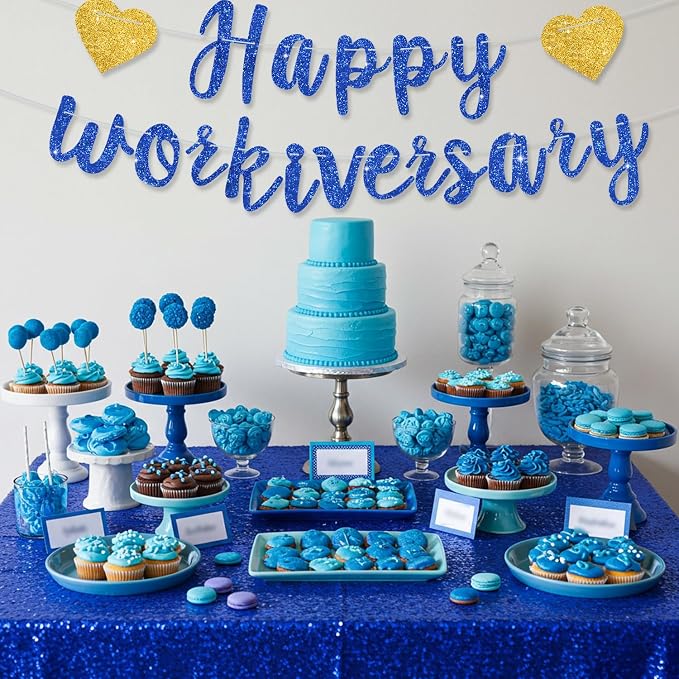 Blue Glitter Happy Workiversary Banner - Image 6
