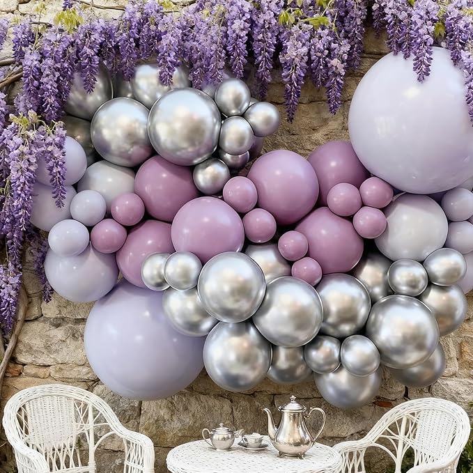 100pcs 5inch Metallic Silver Balloons, 5” Mini Chrome Silver Party Balloons Kit - Image 5