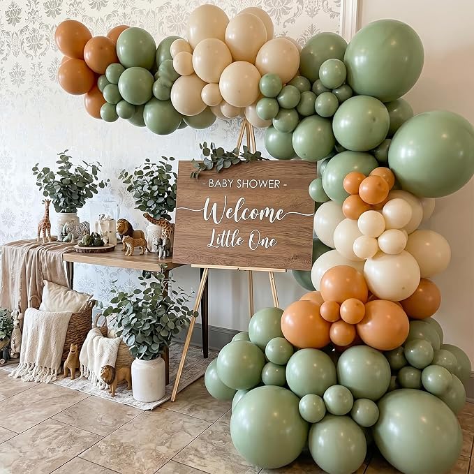50pcs Sage Green Balloons, 12inch Matte Boho Green Balloons | Balloons - Image 4