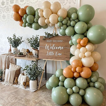 50pcs Sage Green Balloons, 12inch Matte Boho Green Balloons | Balloons - Image 4