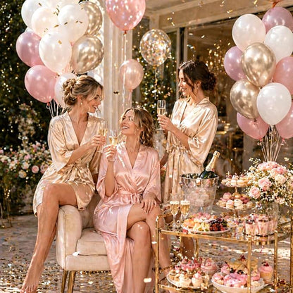 60pcs Pink and Gold Balloons 12inch - Image 5