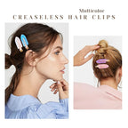No Crease Creaseless No Bend Hair Clips For Styling Non Slip Flat Clips For Makeup Hair Accessories For Women,Bright Pink Purple,12 PCS