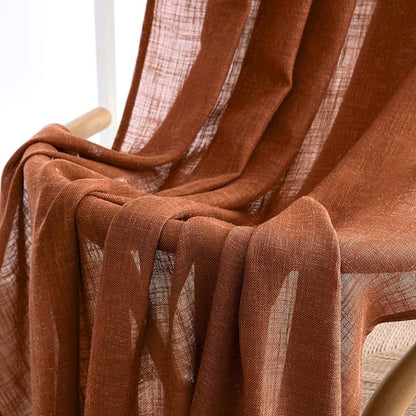MIULEE Burnt Orange Fall Linen Curtains 120 Inch - Image 6