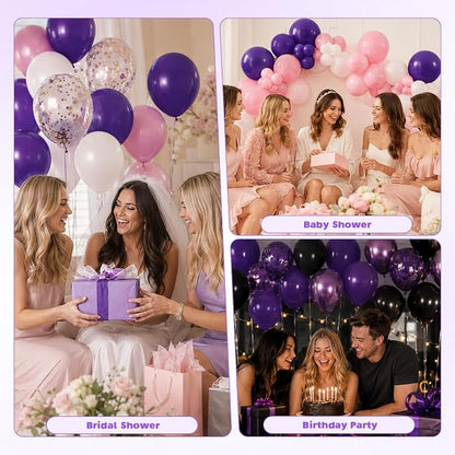 Dark Purple Balloons, 12 Inch Royal Purple Latex Party Balloon | 30 Pack Purple - Image 5