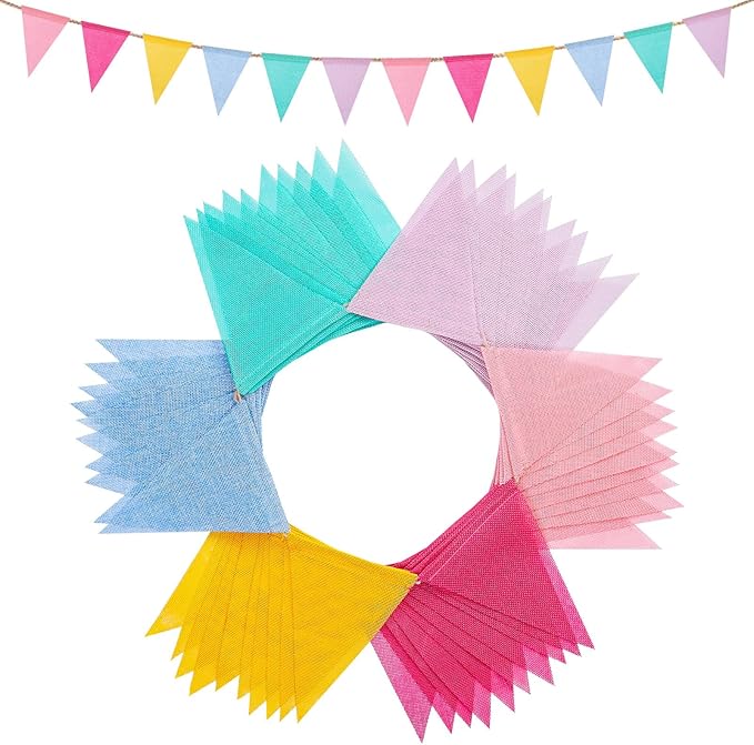 120 Flags/72ft Pennant Banner Flags Garland, Triangle Banner Pennant Flags on a by Unknown