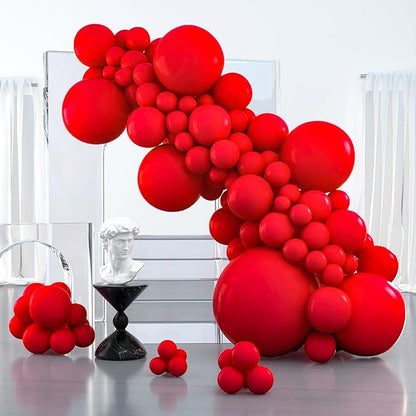 PartyWoo Red Balloons 127pcs Different Sizes of 36 18 12 10 5 Inch | Balloons by PartyWoo