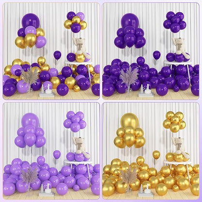 Amandir 153pcs Purple and Gold Balloons Arch Garland Kit, Different Sizes 18 12 - Image 5