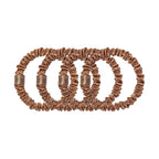 slip Silk Skinny Scrunchies - Copper | Set of 4 Skinny Scrunchies | 100% Mulberry Silk, Anti-Crease, Gentle on Hair, Reduces Breakage | Stylish & Durable, Ideal for All Hair Types
