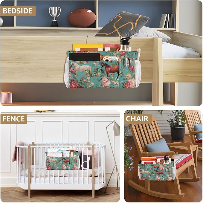 Bedside Caddy Hanging Bunk Bed Caddy Bed Organizer Hanging Pocket - Image 8