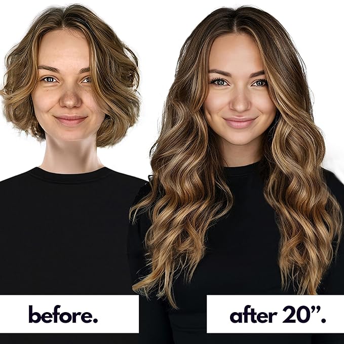 Irresistible Me Real Human Hair Extensions Clip Ins – 100% Human Hair Clip In Extensions for Length & Volume – Invisible Extension – Heat Resistant & Dyeable–Rooted Beige Highlights, 24 Inches