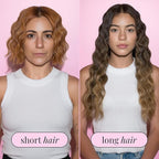 Mermade Hair Deep Hair Waver Tool - Double 1" Barrel Iron for Crimp-Free Beach Waves, Hair Curler for Women, Ionic Ceramic Plates, Reduces Frizz, Suitable for Short, Medium, & Long Hair - Pink