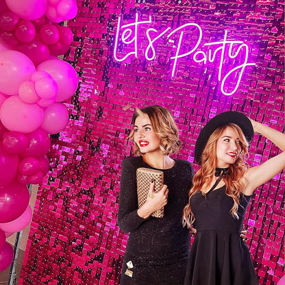 4x6 FT Hot Pink Shimmer Wall Backdrop, Glitter Bling Photo Backdrop - Image 4