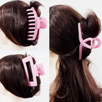 Dorable Pink Claw Clips for Women - Strong Holding Polycarbonate Hair Clips, Rose Nonslip Jaw for Fine and Thin Hair, 3 Counts Fushia
