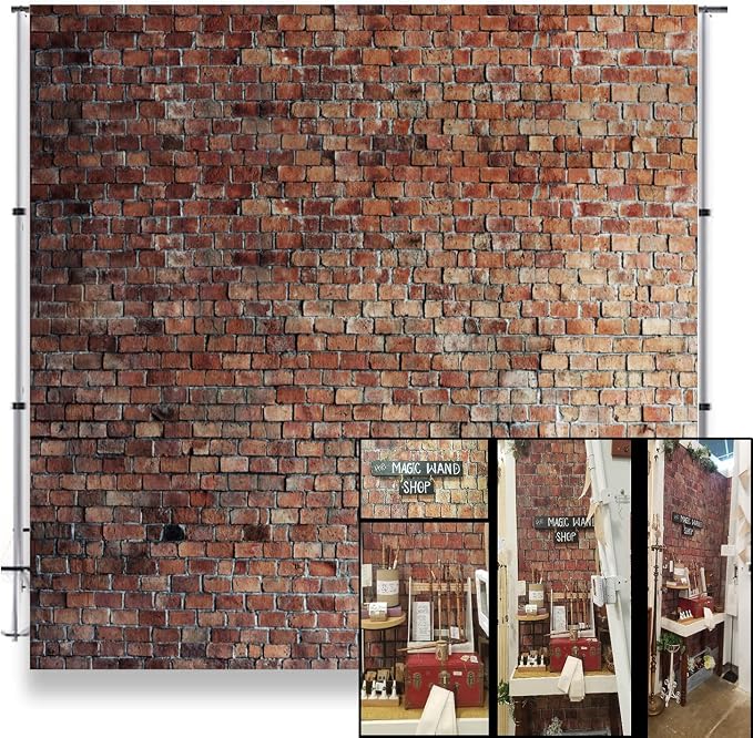 Brick Wall Backdrop 8x8ft Red Brick Vintage Background by Unknown