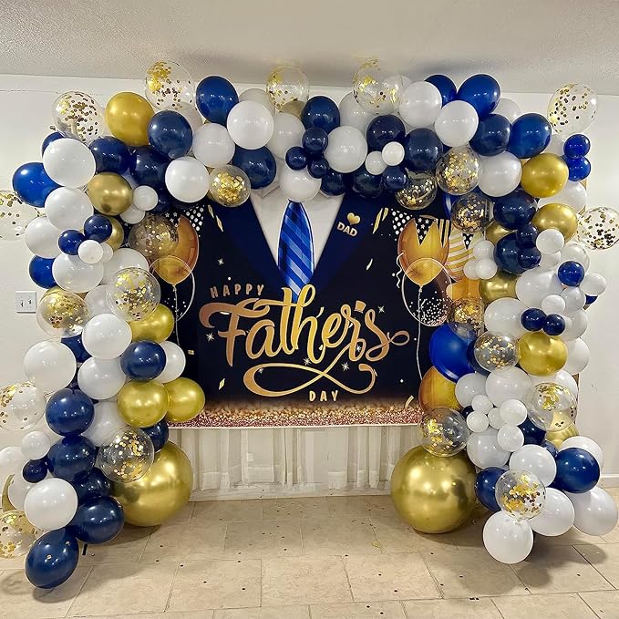 Navy Blue and Gold Balloons, 60 Packs 12 inch Navy Blue and Metallic Chrome - Image 7