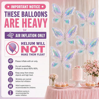 Iridescent Butterfly Balloons, Woodland and Forest Decorations - Image 10