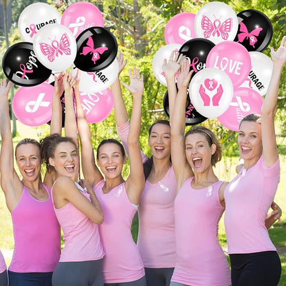 Tiamon 45 Pcs Breast Cancer Awareness Balloons Breast Cancer Party Supplies - Image 3