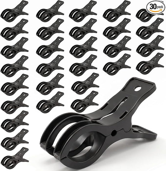 Putros 30 Pack Balloon Arch Clips 3.5 Inch Black Spring Clamps by Putros