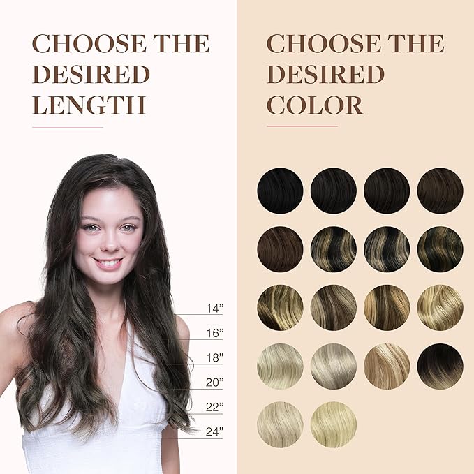 GOO GOO Clip in Hair Extensions Real Human Hair, Remy Human Hair Extensions Clip ins for Women, Natural Human Hair, 14inch 130g 9Pcs, 1C Mocha Brown