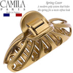 Camila Paris CP3083 French Hair Clip for Women Thick Hair for Long Curly Wavy Hair, Gold, Girls Hair Claw Clips Fashion Styling Hair Accessories for Women, Strong Hold No Slip Grip, Made in France