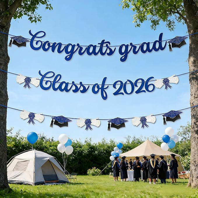 2026 Graduation Banners Party Decorations-Black Glitter We are So Proud of You - Image 5