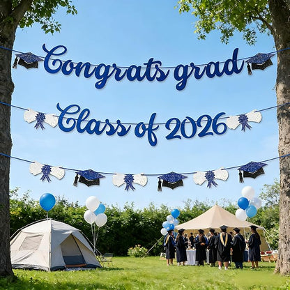 2026 Graduation Banners Party Decorations-Black Glitter We are So Proud of You - Image 5