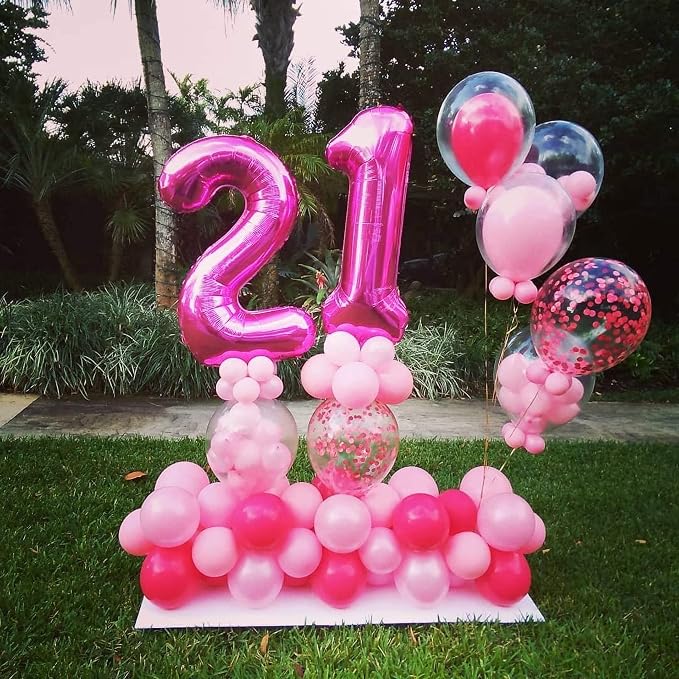 40 Inch Hot Pink 21 Number Balloons Giant Jumbo Huge 12 or 21 Foil Mylar Helium - Image 4