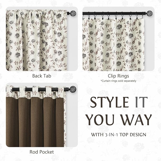 Beauoop Floral 100% Blackout Curtains - Image 9